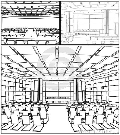 Conference Hall Interior Vector 01 Vector Illustration