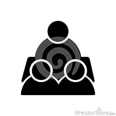 Black solid icon for Conference, decision and meeting Stock Photo