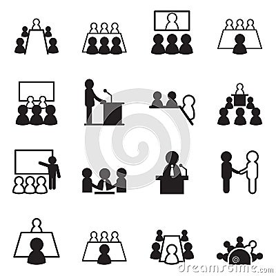 Conference icon set Vector Illustration