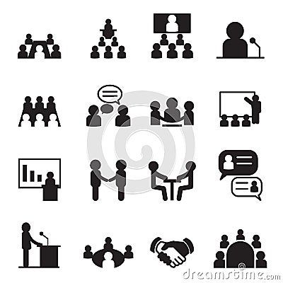 Conference icon set Vector Illustration