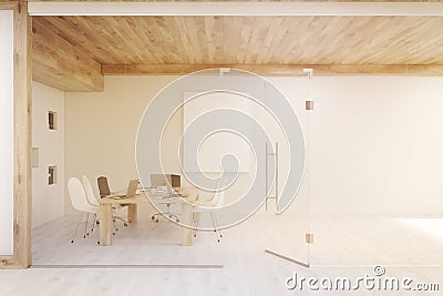 Conference room with glass walls and doors, toned Stock Photo