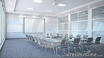 Conference room interior. Cartoon Illustration