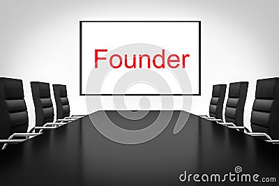 Conference room with large whiteboard founder Stock Photo