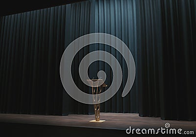 Conference Speech Podium Stock Photo