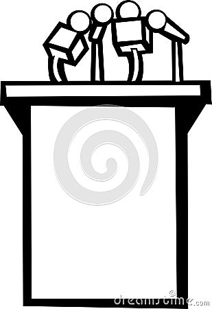 Conference stand with microphones vector Vector Illustration