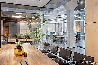 Interior meeting room in modern space office Stock Photo