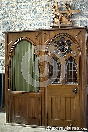 Confessional booth Stock Photo