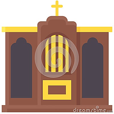 Confessional icon, Holy week related vector illustration Vector Illustration