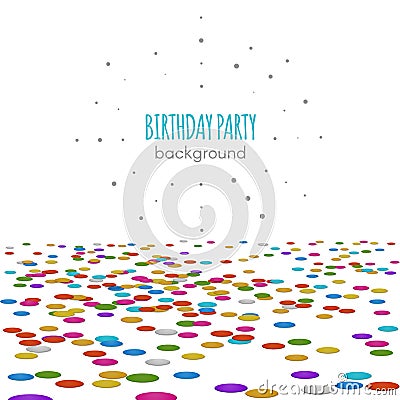 Confetti floor. Vector surface pattern on white background for birthday party or invitation decor Vector Illustration