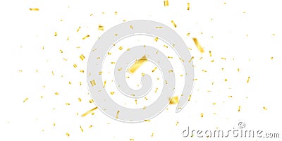 Confetti. Golden confetti isolated on white background. Flying confetti Vector Illustration