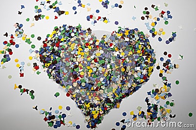 Confetti heart abstract romantic festive pattern template Stock Photo