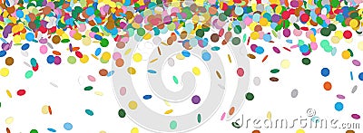 Confetti Rain - Colorful Panorama Background Template Vector Illustration