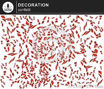 Red shiny confetti. Vector Illustration