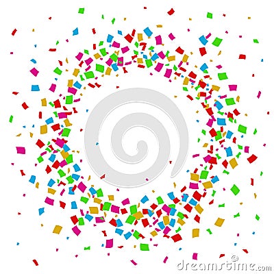 Confetti seamless bright round frame colorful for celebration Vector Illustration