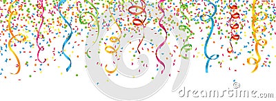 Confetti and streamers vector Stock Photo