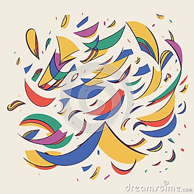 confetti thrown into the air in festivity Vector Illustration