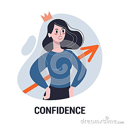 Confidence concept. Businesswomen in smart casual dress code. Vector Illustration