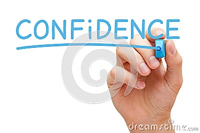 Confidence Handwritten With Blue Marker Stock Photo