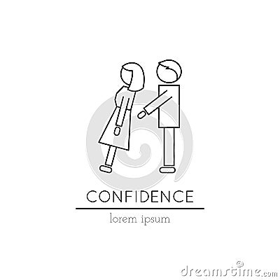Confidence line icon Vector Illustration