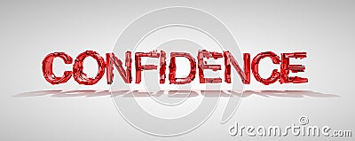 Confidence word destruction Stock Photo