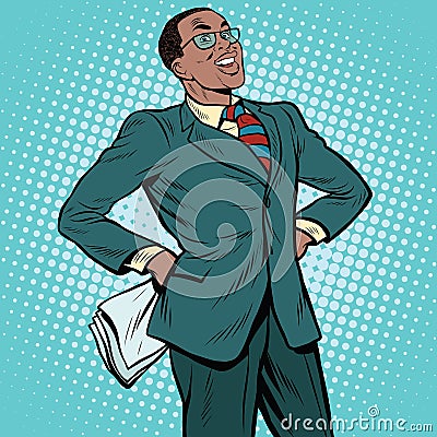 Confident African businessman Vector Illustration