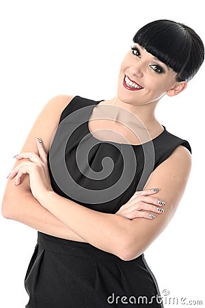 Confident Assertive Positive Happy Woman Smiling With Arms Crossed Stock Photo