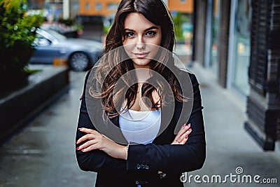 Confident business woman looking at the camera Stock Photo