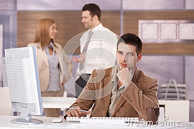Confident businessman at further education Stock Photo