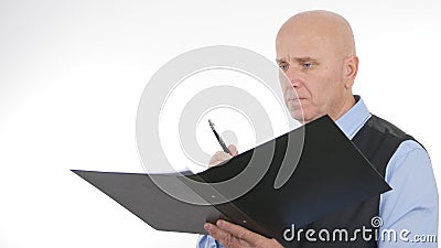 Confident Businessman Image Signing Documents And Contracts Stock Photo