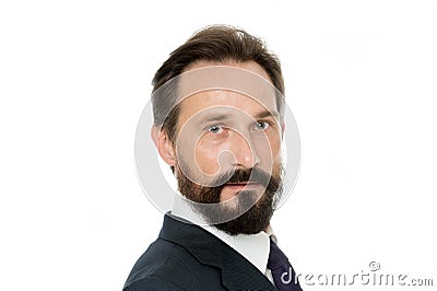 Confident businessman. Confident middle age man in formal wear look at camera. Bearded man. Businessman know how. Classy Stock Photo