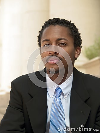 Confident businessman portrait warm Stock Photo