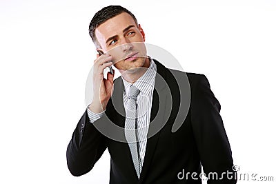 Confident businessman talking on the phone Stock Photo