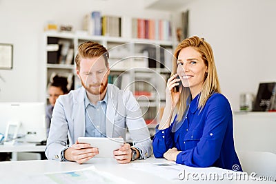 Confident company ceo at meeting Stock Photo