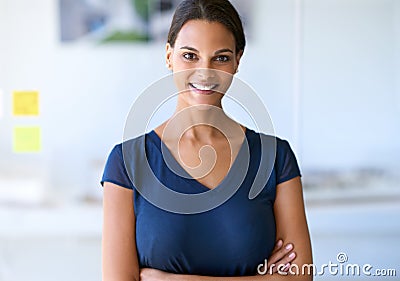 Confident and competent. an attractive businesswoman at work in an office. Stock Photo