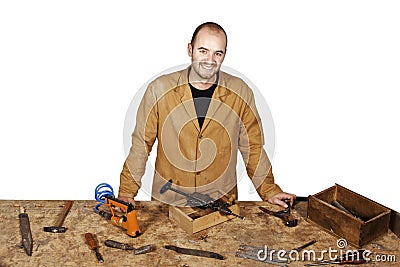 Confident craftsman at work Stock Photo