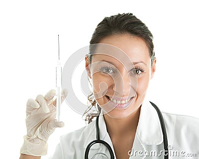 Confident doctor preparing injection Stock Photo