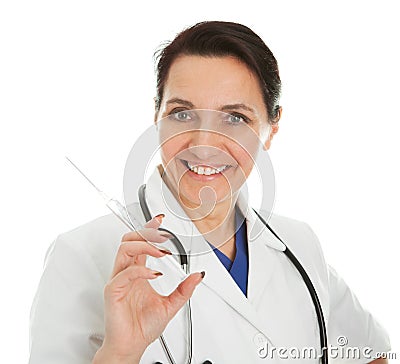 Confident doctor preparing injection Stock Photo