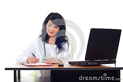 Confident doctor woman in office Stock Photo