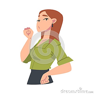Confident Girl, Young Woman with Self Esteem, Love Yourself Concept Cartoon Vector Illustration Vector Illustration