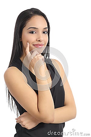 Confident happy arab woman model smiling Stock Photo