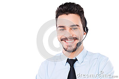 Confident male operator. Stock Photo