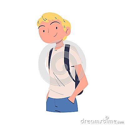 Confident Man Character with Satisfied Face and Hands in Pocket Expressing Self Pride Vector Illustration Vector Illustration