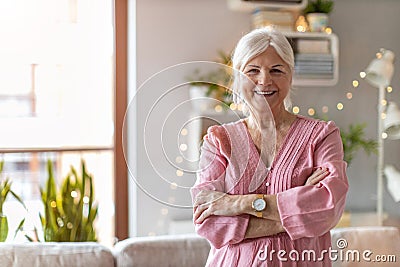 Confident senior woman in her home Stock Photo