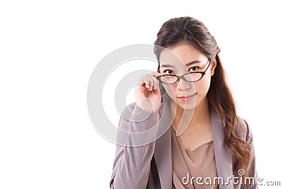 Confident, serious business woman Stock Photo