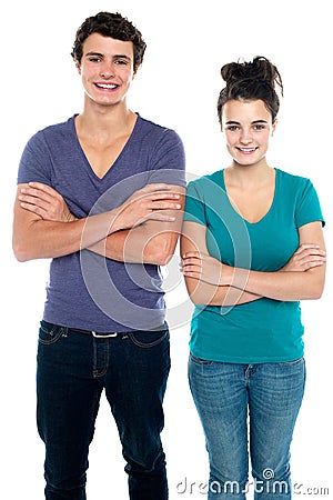 Confident teen with their arms crossed Stock Photo