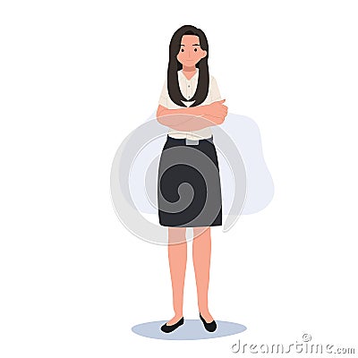 Confident Thai University Student in Uniform Studying for Academic Success Vector Illustration