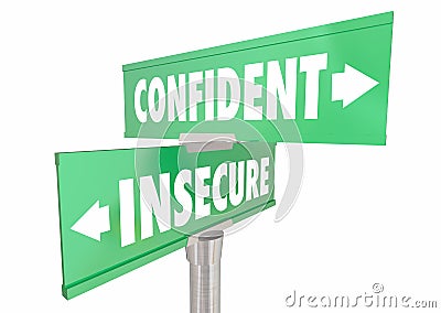 Confident Vs Insecure Sure Confidence Signs Stock Photo