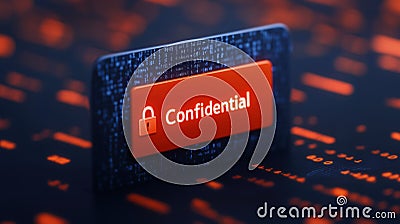 Confidential file folder with padlock symbol, representing data security Stock Photo