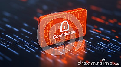 Confidential file folder with padlock symbol, representing data security and privacy Stock Photo