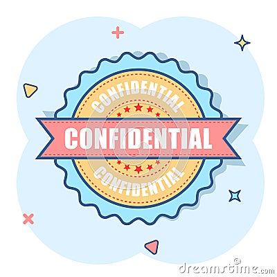 Confidential grunge rubber stamp. Vector illustration on white background. Business concept confidential secret stamp pictogram Vector Illustration